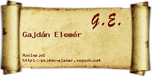 Gajdán Elemér névjegykártya